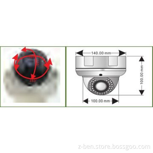 Varifocal Dome Camera with 1/3-inch Sony Sensor, 12V DC Power Supply, NTSC and PAL Signal System